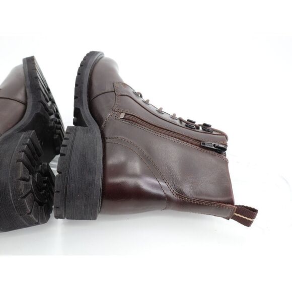 Ecco Elaina Street Combat Ankle Boot Women Size 6 / 6.5 Brown Leather Lace UP - Picture 7 of 13